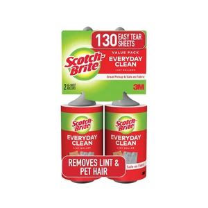 Scotch-Brite Everyday Clean Lint Roller, 65 Sheets, 2 Lint Brushes Scotch-Brite Everyday Clean Lint Roller, 65 Sheets, 2 Lint Brushes