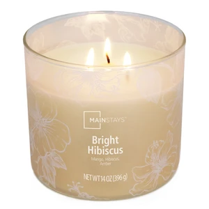 Mainstays 3-Wick Ombre Wrap Bright Hibiscus Scented Candle 14oz Mainstays 3-Wick Ombre Wrap Bright Hibiscus Scented Candle 14oz