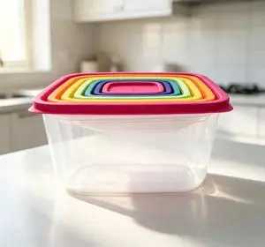 Plastic Rainbow Food Storage Set, Multi Color, 14 Count, Best for Leftover Storage and Reheating Plastic Rainbow Food Storage Set, Multi Color, 14 Count, Best for Leftover Storage and Reheating