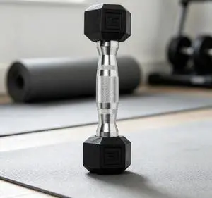 3lb Rubber Hex Dumbbell, Single 3lb Rubber Hex Dumbbell, Single