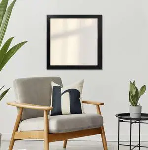 16" x 16" Black Framed Wall Mirror for Bathroom and Living Room 16" x 16" Black Framed Wall Mirror for Bathroom and Living Room