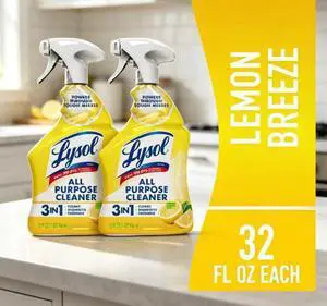 All Purpose Spray Cleaner for Sanitizing and Disinfecting, Lemon, 32 fl oz, Pack of 2 All Purpose Spray Cleaner for Sanitizing and Disinfecting, Lemon, 32 fl oz, Pack of 2