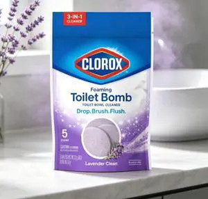 Clorox Foaming Toilet Bomb Toilet Bowl Cleaner, Bleach Free, Lavender Clean, 5 Count Clorox Foaming Toilet Bomb Toilet Bowl Cleaner, Bleach Free, Lavender Clean, 5 Count