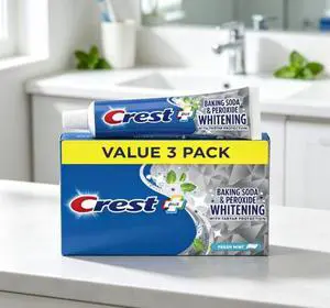 Crest Plus Baking Soda & Peroxide Whitening Toothpaste, Fresh Mint, 5.7 oz, Pack of 3 Crest Plus Baking Soda & Peroxide Whitening Toothpaste, Fresh Mint, 5.7 oz, Pack of 3