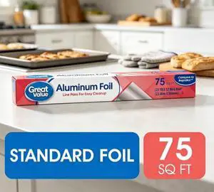 Great Value Aluminum Foil, 75 sq ft Great Value Aluminum Foil, 75 sq ft