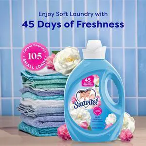 Suavitel Fabric Conditioner, Liquid Fabric Softener, 45 Days of Freshness, Field Flowers Scent, 105 fl oz Suavitel Fabric Conditioner, Liquid Fabric Softener, 45 Days of Freshness, Field Flowers Scent, 105 fl oz
