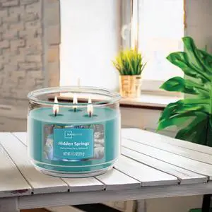 (2 pack) Mainstays 3-Wick Scented Glass Jar Candle, Hidden Springs, 11.5 oz (2 pack) Mainstays 3-Wick Scented Glass Jar Candle, Hidden Springs, 11.5 oz