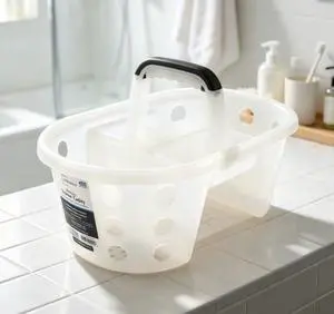 Mainstays Portable Shower Caddy Frosty Plastic Mainstays Portable Shower Caddy Frosty Plastic