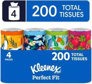 Kleenex Perfect Fit 2-Ply Canister Facial Tissues, 4 Pack (200 Total Tissues) Kleenex Perfect Fit 2-Ply Canister Facial Tissues, 4 Pack (200 Total Tissues)