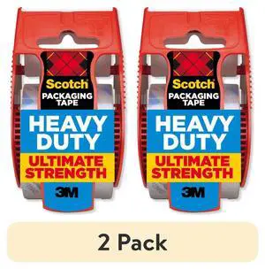 (2 pack) Scotch Heavy Duty Packaging Tape, Clear, 1.88 in. x 25.6 yd, 1 Total (2 pack) Scotch Heavy Duty Packaging Tape, Clear, 1.88 in. x 25.6 yd, 1 Total