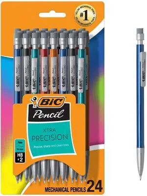 BIC Xtra-Precision Mechanical Pencil, Metallic Barrels, #2 Pencil, 24 Count BIC Xtra-Precision Mechanical Pencil, Metallic Barrels, #2 Pencil, 24 Count