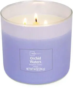 Mainstays 3-Wick Textured Wrapped Orchid Waters Candle, 14 Ounce Mainstays 3-Wick Textured Wrapped Orchid Waters Candle, 14 Ounce