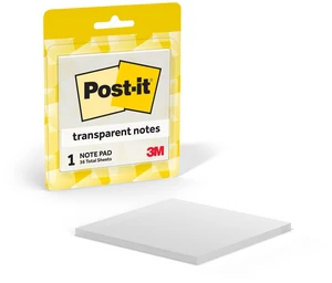 Post-it Transparent Notes, Clear, 2.8 in. x 2 .8 in., 36 Sheets, 1 Pad Post-it Transparent Notes, Clear, 2.8 in. x 2 .8 in., 36 Sheets, 1 Pad