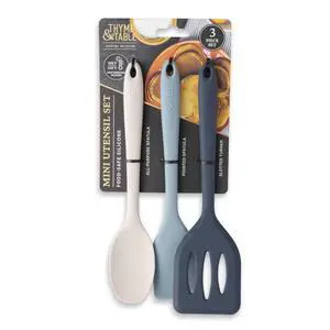 Thyme and Table Silicone Mini Kitchen Utensil Set, 3 pcs Thyme and Table Silicone Mini Kitchen Utensil Set, 3 pcs