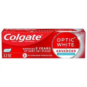 Colgate Optic White Advanced Sparkling White Toothpaste with 2% Hydrogen Peroxide, Mint, 3.2 OZ Colgate Optic White Advanced Sparkling White Toothpaste with 2% Hydrogen Peroxide, Mint, 3.2 OZ