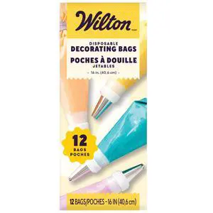 Wilton 16-inch Disposable Decorating Piping Bags, 12-Count, Plastic Wilton 16-inch Disposable Decorating Piping Bags, 12-Count, Plastic