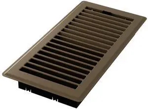 Imperial 4-inch x 10-inch Chocolate Steel Painted Louvered Floor Register, Powder-coated, with Plastic Boot, 1-way Imperial 4-inch x 10-inch Chocolate Steel Painted Louvered Floor Register, Powder-coated, with Plastic Boot, 1-way