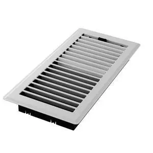 Imperial 4-inch x 10-inch White Steel Painted Louvered Floor Register, Powder-coated, with Plastic Boot, 1-way Imperial 4-inch x 10-inch White Steel Painted Louvered Floor Register, Powder-coated, with Plastic Boot, 1-way