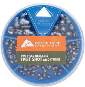 Ozark Trail Reusable Split Shot Fishing Weight Assortment Kit Ozark Trail Reusable Split Shot Fishing Weight Assortment Kit