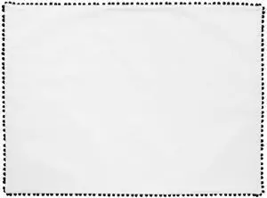Thyme & Table Placemat, Ivory with Black Pom Pom Trim, 14 x 19" Thyme & Table Placemat, Ivory with Black Pom Pom Trim, 14 x 19"