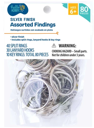 Hello Hobby Assorted Metal Silver Findings, 80 Pieces Hello Hobby Assorted Metal Silver Findings, 80 Pieces