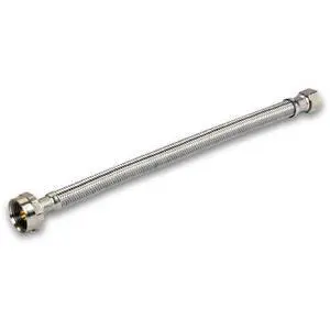 Highcraft 27423-NL Lead Free Stainless Steel Braided Tank Supply Line with 3/8" Compression Fitting and 7/8" BC Brass Nut, 20" Highcraft 27423-NL Lead Free Stainless Steel Braided Tank Supply Line with 3/8" Compression Fitting and 7/8" BC Brass Nut, 20"