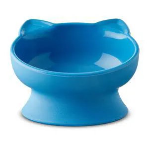 Vibrant Life 0.8-Cup Plastic Elevated Cat Ear Bowl, Blue Vibrant Life 0.8-Cup Plastic Elevated Cat Ear Bowl, Blue