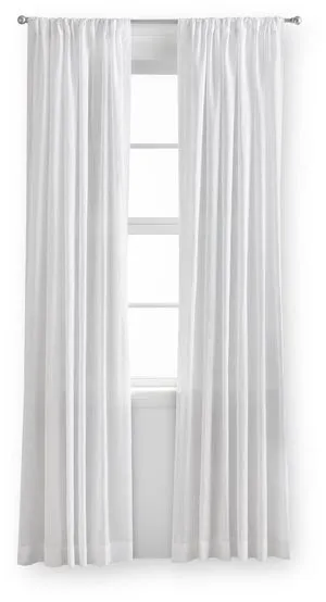 Mainstays 100% Cotton Indoor Sheer Rod Pocket Single Curtain Panel , White , 50" W x 63"L Mainstays 100% Cotton Indoor Sheer Rod Pocket Single Curtain Panel , White , 50" W x 63"L