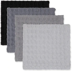 Mainstays 4-Pack Waffle Dishcloth Set, 100% Cotton, Gray, 12 in x 12 in Mainstays 4-Pack Waffle Dishcloth Set, 100% Cotton, Gray, 12 in x 12 in