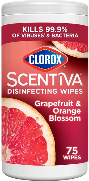Clorox Scentiva Bleach-Free Cleaning Wipes, Grapefruit & Orange Blossom, 75 Count Clorox Scentiva Bleach-Free Cleaning Wipes, Grapefruit & Orange Blossom, 75 Count