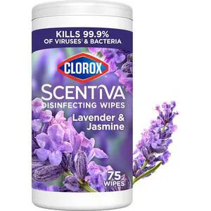 Clorox Scentiva Disinfecting Wipes, Lavender and Jasmine, 75 Count Clorox Scentiva Disinfecting Wipes, Lavender and Jasmine, 75 Count