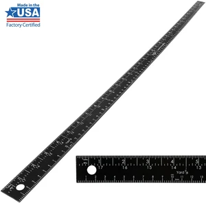 Logix 36 inch Zero Read Aluminum Ruler with Hang Hole, Black Logix 36 inch Zero Read Aluminum Ruler with Hang Hole, Black