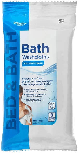 Equate Premium Heavyweight Bath Washcloths, Fragrance-Free, 8 Count, 8 in x 8 in Equate Premium Heavyweight Bath Washcloths, Fragrance-Free, 8 Count, 8 in x 8 in