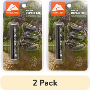 (2 pack) Ozark Trail Fishing Rod Tip Repair Kit with 3 Guides and Glue Stick (2 pack) Ozark Trail Fishing Rod Tip Repair Kit with 3 Guides and Glue Stick