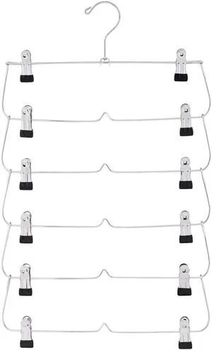 Mainstays 6-Tier Space-Saving Chrome Metal Pant & Skirt Hanger Mainstays 6-Tier Space-Saving Chrome Metal Pant & Skirt Hanger