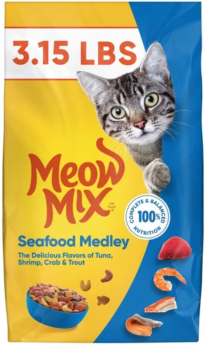 Meow Mix Seafood Medley Dry Cat Food, 3.15 lb. Bag Meow Mix Seafood Medley Dry Cat Food, 3.15 lb. Bag