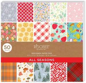 Roobee by Mara Mi Multicolor All Seasons Paper Pad 12" x 12" - 24 lb/110 GSM, 50 Sheets Roobee by Mara Mi Multicolor All Seasons Paper Pad 12" x 12" - 24 lb/110 GSM, 50 Sheets