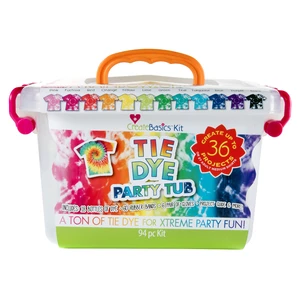 Create Basics Tie Dye Party Tub with 18 Pre-Filled Bottles, Dye Refill Packs and Accessories Create Basics Tie Dye Party Tub with 18 Pre-Filled Bottles, Dye Refill Packs and Accessories