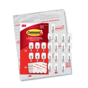 Command Small Wire Toggle Hooks, White, Damage Free Organizing, 22 Hooks and 24 Strips Command Small Wire Toggle Hooks, White, Damage Free Organizing, 22 Hooks and 24 Strips