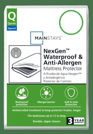 NexGen Waterproof Zippered Mattress Protector Mainstays, Queen NexGen Waterproof Zippered Mattress Protector Mainstays, Queen