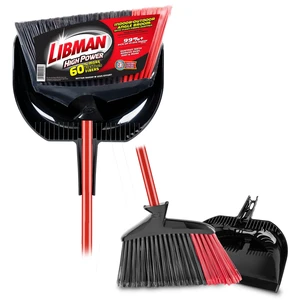 Libman High Power Angle Broom and Dustpan Set with Steel Handle Libman High Power Angle Broom and Dustpan Set with Steel Handle