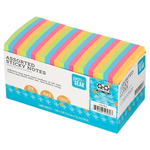 Pen + Gear Paper Sticky Notes, Neon, 3" x 3", 1680 Sheets, 24 Counts Pen + Gear Paper Sticky Notes, Neon, 3" x 3", 1680 Sheets, 24 Counts
