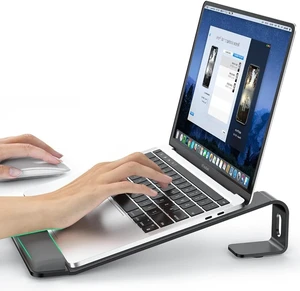 Laptop Stand for Desk Metal Laptop Stand with Wrist Support Ergonomic Detachable Laptop Riser Aluminum Protable Computer Stand for MacBook Air Pro HP XPS HP (10-17) Laptops - Black Laptop Stand for Desk Metal Laptop Stand with Wrist Support Ergonomic Detachable Laptop Riser Aluminum Protable Computer Stand for MacBook Air Pro HP XPS HP (10-17) Laptops - Black