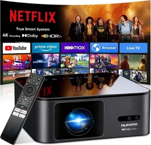4K Outdoor Projector Compatible with Netflix|2000 ANSI|AI Auto Focus|Lens Cap, Smart Movie Projector with Wifi and Bluetooth, 20W Dolby Audio, Dust-Proof Sealed, HDR 10 Proyector with 120" Screen 4K Outdoor Projector Compatible with Netflix|2000 ANSI|AI Auto Focus|Lens Cap, Smart Movie Projector with Wifi and Bluetooth, 20W Dolby Audio, Dust-Proof Sealed, HDR 10 Proyector with 120" Screen