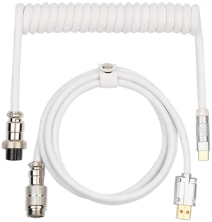 Puff Aviator Coiled USB Cable, Type C Detachable Mechanical Gaming Keyboard Cable for Win/Mac/Gamers, Suitable for RT100/TH68 PRO/TH80 PRO/TH96/TH80 SE/CIDOO V65. etc(Puff White) Puff Aviator Coiled USB Cable, Type C Detachable Mechanical Gaming Keyboard Cable for Win/Mac/Gamers, Suitable for RT100/TH68 PRO/TH80 PRO/TH96/TH80 SE/CIDOO V65. etc(Puff White)