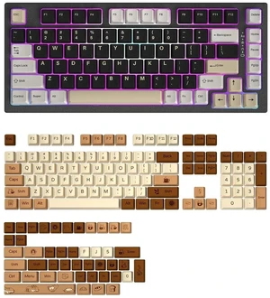 YZ75 Hot Swappable Wireless Keyboard(Gateron G Pro Black, Black), Coffee Cat Dye Sub PBT Keycaps(Che YZ75 Hot Swappable Wireless Keyboard(Gateron G Pro Black, Black), Coffee Cat Dye Sub PBT Keycaps(Che