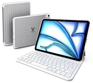 PAUL B for iPad Air 11 Inch Case with Keyboard,Air 6th/Air 5th/Air 4th Generation Keyboard Case-Backlit,10.9 Inch Air Generation Case with Keyboard,iPad Keyboard Case Auto Wake/Sleep (Glacial Silver PAUL B for iPad Air 11 Inch Case with Keyboard,Air 6th/Air 5th/Air 4th Generation Keyboard Case-Backlit,10.9 Inch Air Generation Case with Keyboard,iPad Keyboard Case Auto Wake/Sleep (Glacial Silver