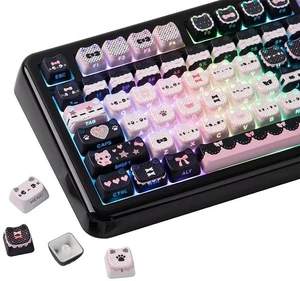 Cute Cat Keycaps Set, Mao Profile, PC+ABS Keycap for MX Switches Mechanical Keyboard, Compatible wit Cute Cat Keycaps Set, Mao Profile, PC+ABS Keycap for MX Switches Mechanical Keyboard, Compatible wit