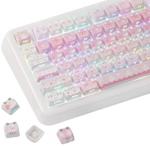 Cute Cat Keycaps Set, Mao Profile, PC+ABS Keycap for MX Switches Mechanical Keyboard, Compatible wit Cute Cat Keycaps Set, Mao Profile, PC+ABS Keycap for MX Switches Mechanical Keyboard, Compatible wit