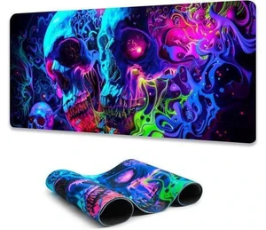 Horror Skull Mouse Pad Large Waterproof Blacklight Colorful Skeleton Neon Gaming Non-Slip Rubber Base Mousemat Glow in The Dark Abstract Desk Mat for Office Home - 31.5 x 11.8 inches Horror Skull Mouse Pad Large Waterproof Blacklight Colorful Skeleton Neon Gaming Non-Slip Rubber Base Mousemat Glow in The Dark Abstract Desk Mat for Office Home - 31.5 x 11.8 inches